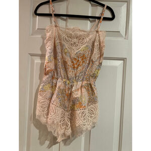 Victoria's Secret Lace Trim Floral Romper - Size Small.